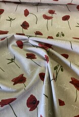 Klaprozen op Linnenlook ondergrond