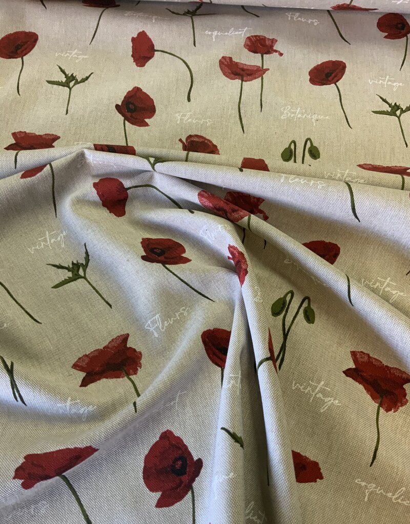 Klaprozen op Linnenlook ondergrond