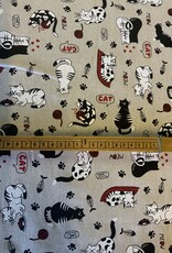 Katzen deko Stoff Leinenoptik