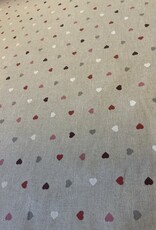 Kleine hartjes deco stof Linnenlook