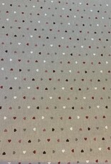 Kleine Herzen deko Stoff Leinenoptik