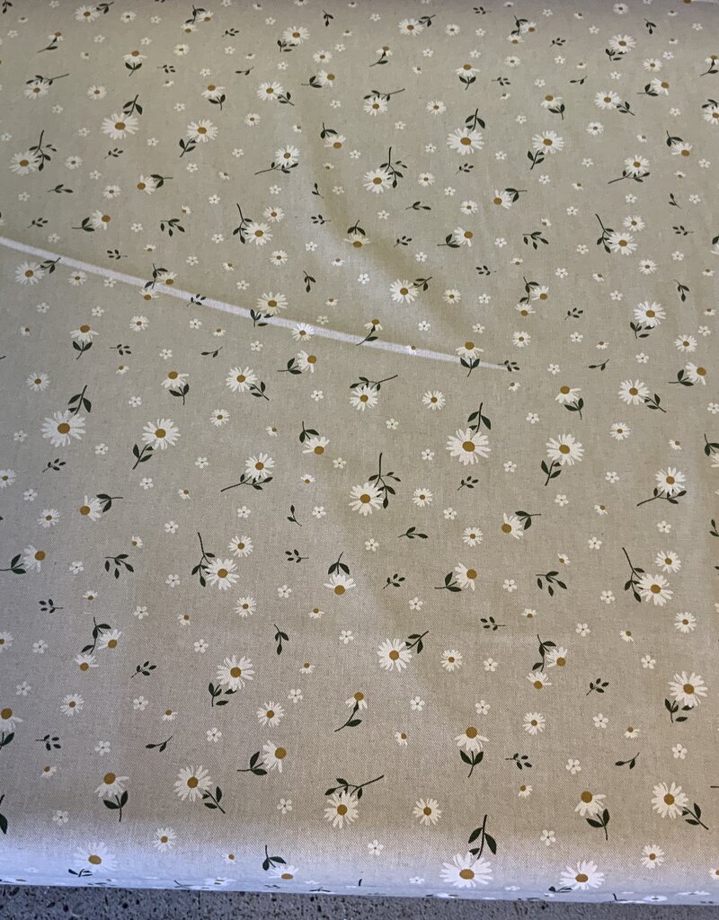 Gänseblüchen deko stoff Leinenoptik