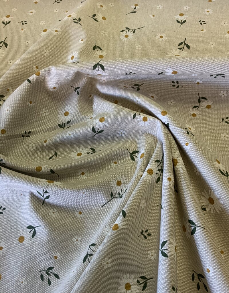 Madeliefjes op Linnenlook ondergrond