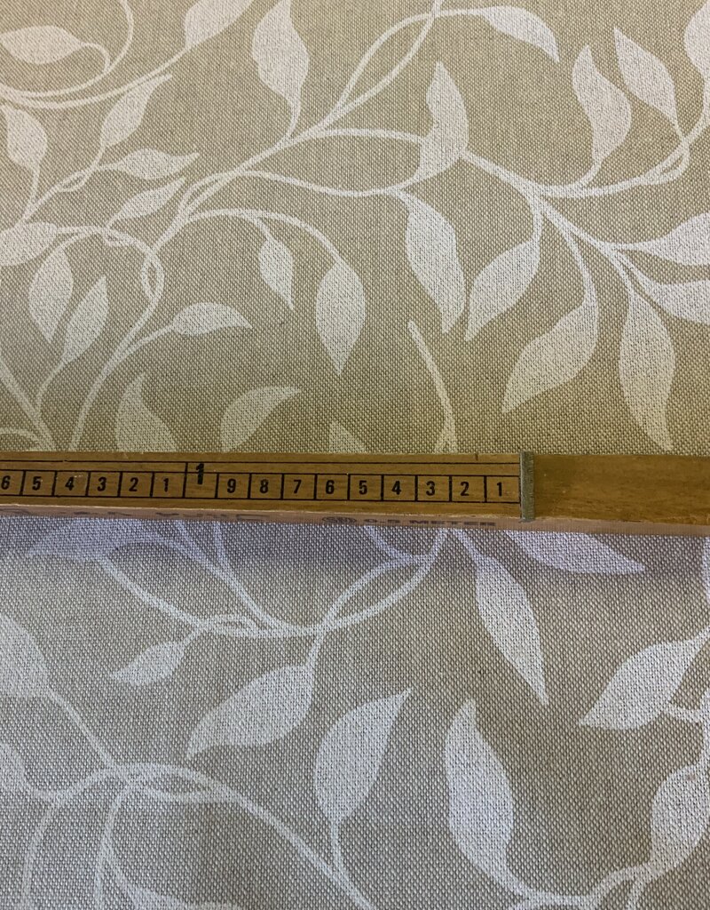 Blad silhouetprint deco stof Linnenlook (Damast look-alike)