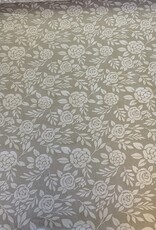 Roos silhouetprint-druck deko Stoff Leinenoptik (damast look-alike)
