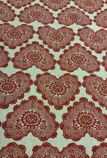 Borduurwerk met harten deco stof Linnenlook