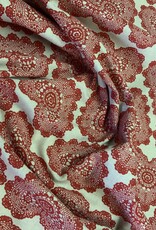 Stickerei mit Herzen deko Stoff Leinenoptik