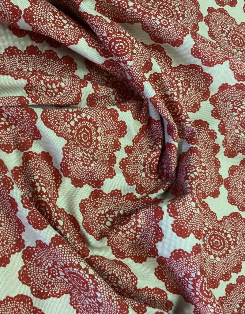 Stickerei mit Herzen deko Stoff Leinenoptik