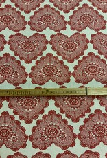 Borduurwerk met harten deco stof Linnenlook