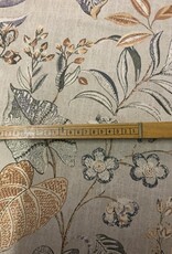 Botanisch naturel deco stof Linnenlook