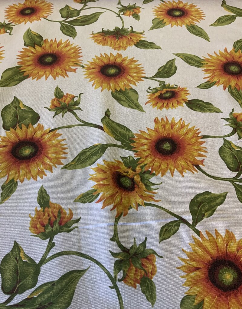 Sonnenblume deko stoff Leinenoptik