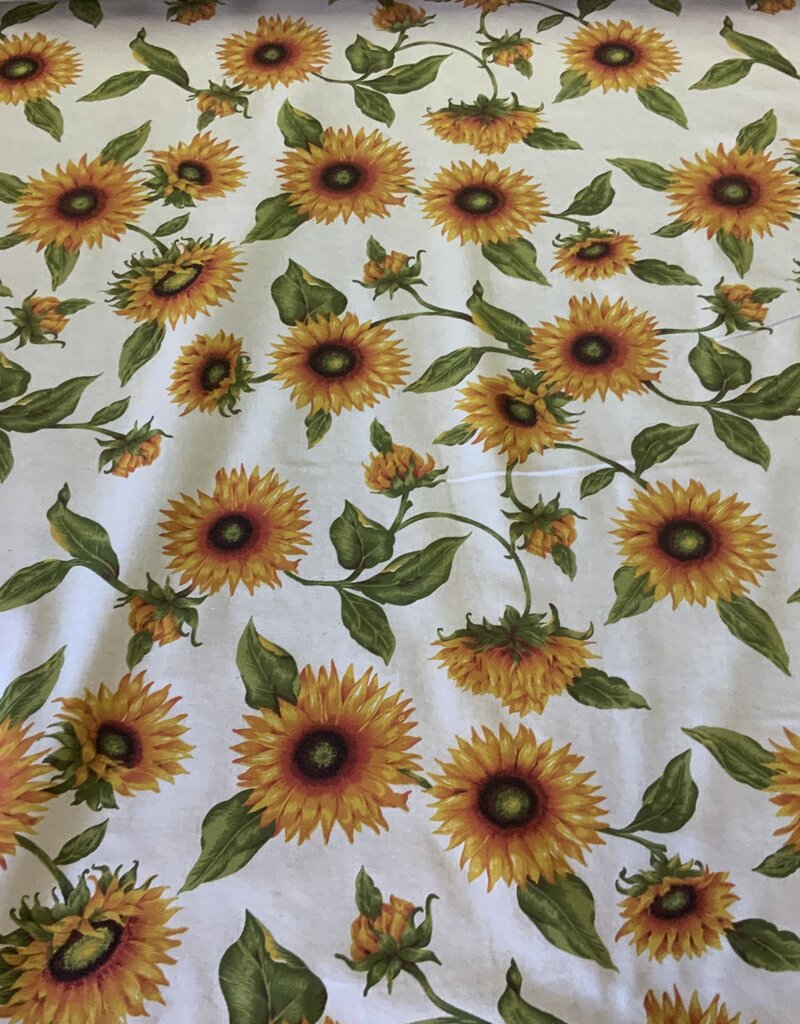 Sonnenblume deko stoff Leinenoptik
