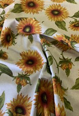 Zonnebloem deco stof Linnenlook
