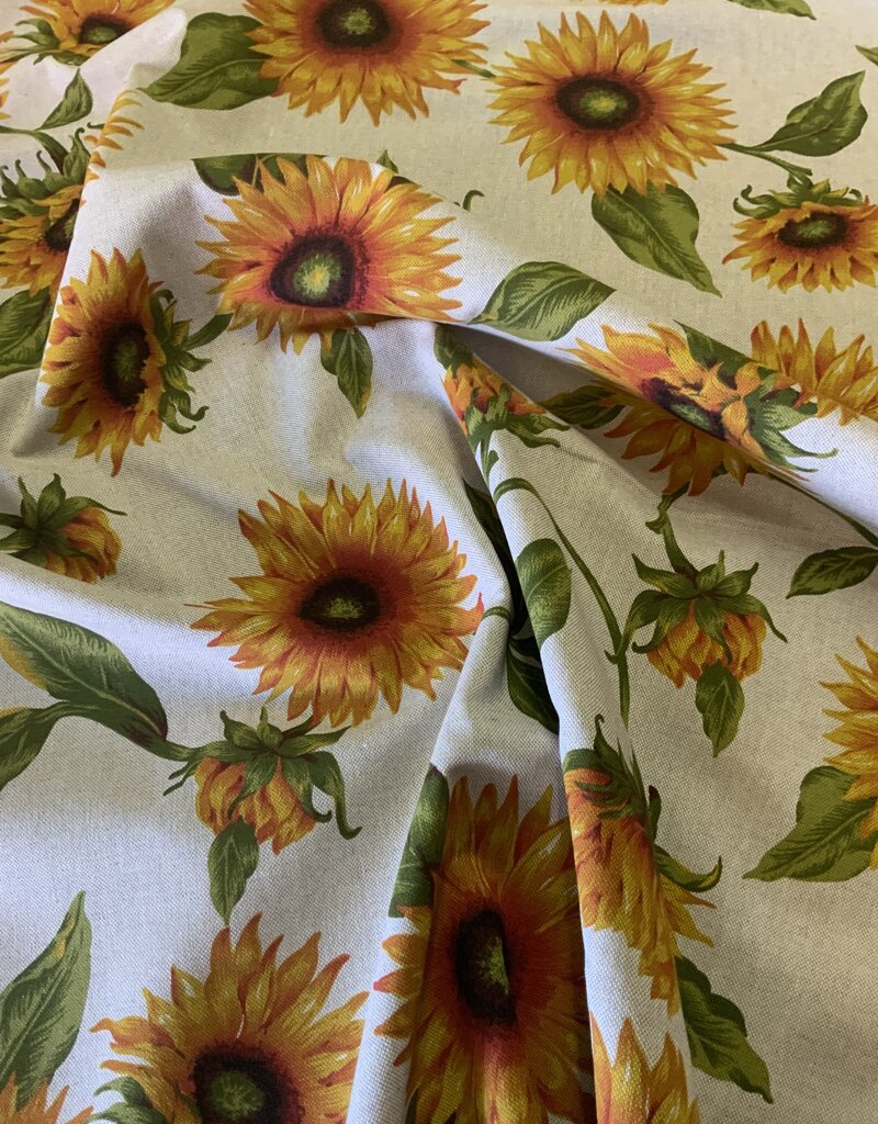 Sonnenblume deko stoff Leinenoptik