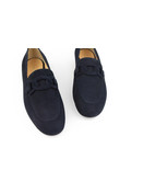 Marsala loafer for women in navy blue suede leather - Cara Rosa