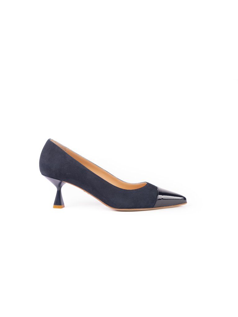 Cara Rosa Ragusa - pump - navy suede with patent leather toe