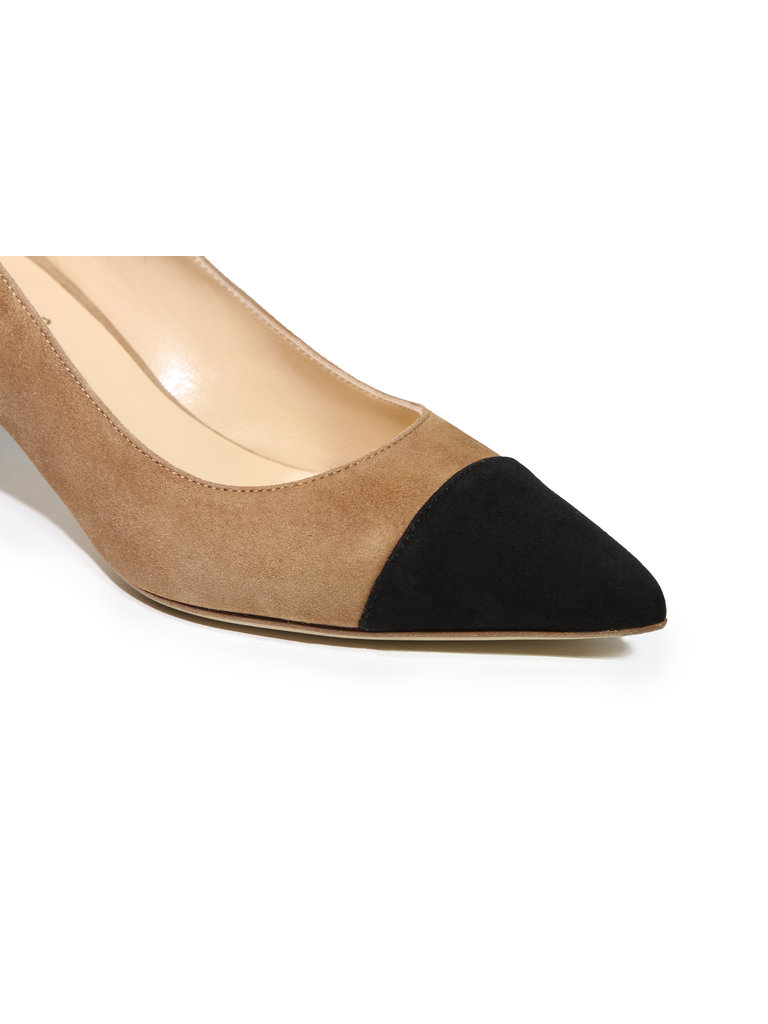 Cara Rosa Ragusa - tweekleurige pump - beige met zwarte suède