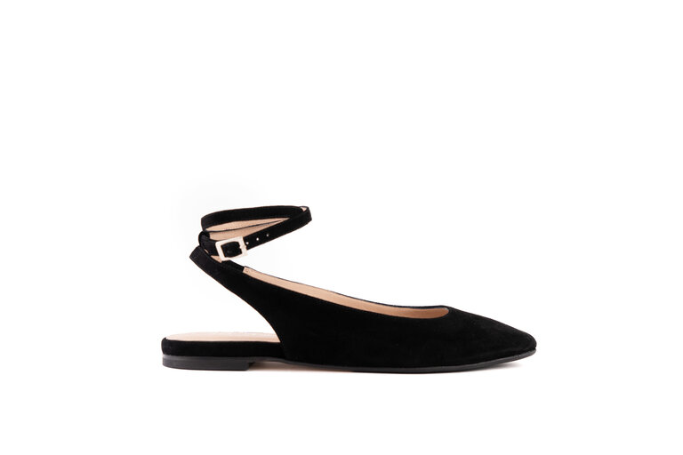 Venezia - slingback flat - zwart
