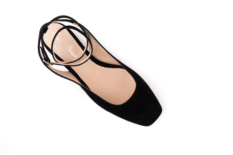 Venezia - slingback flat - zwart