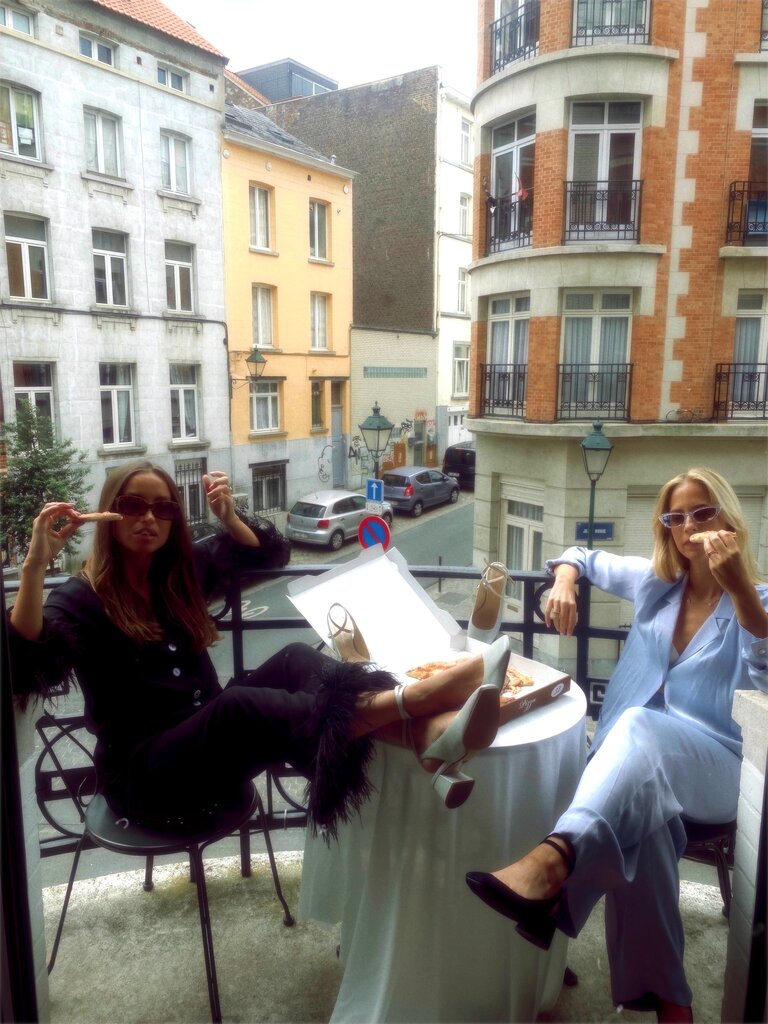 Venezia - slingback flat - zwart