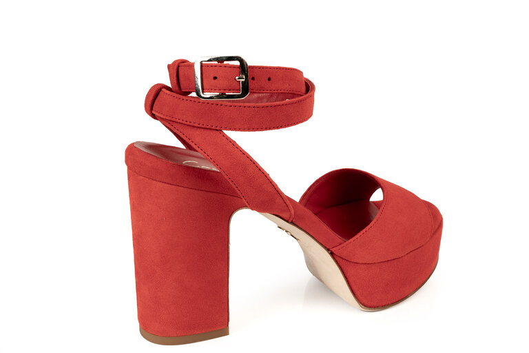 Cara Rosa Mondello - plateau sandaal - oranjerood