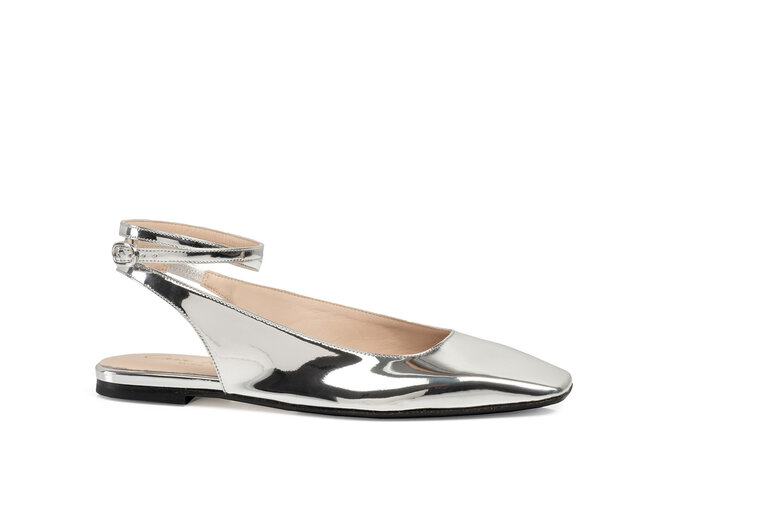 Cara Rosa Venezia - slingback flat - mirror silver
