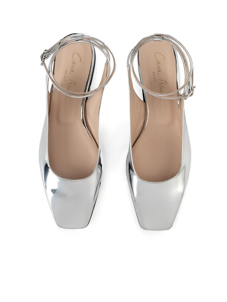 Cara Rosa Venezia - slingback flat - spiegelzilver