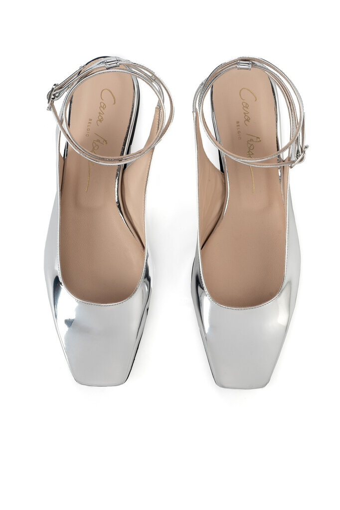 Cara Rosa Venezia - slingback flat - spiegelzilver