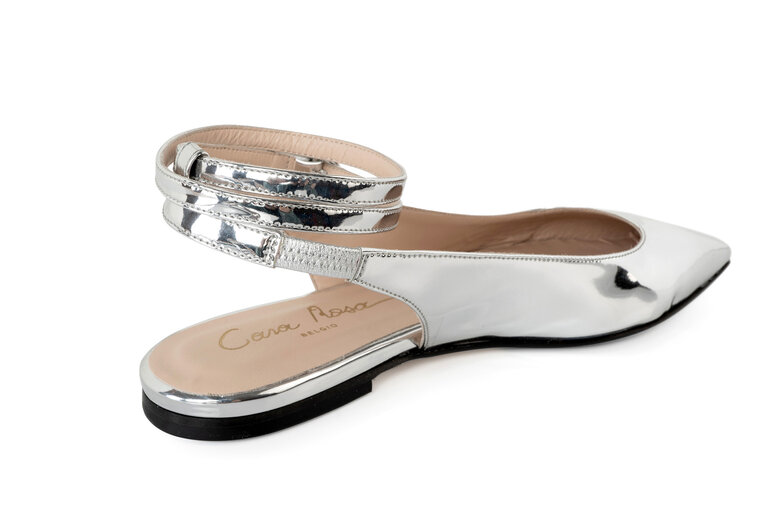Cara Rosa Venezia - slingback flat - spiegelzilver