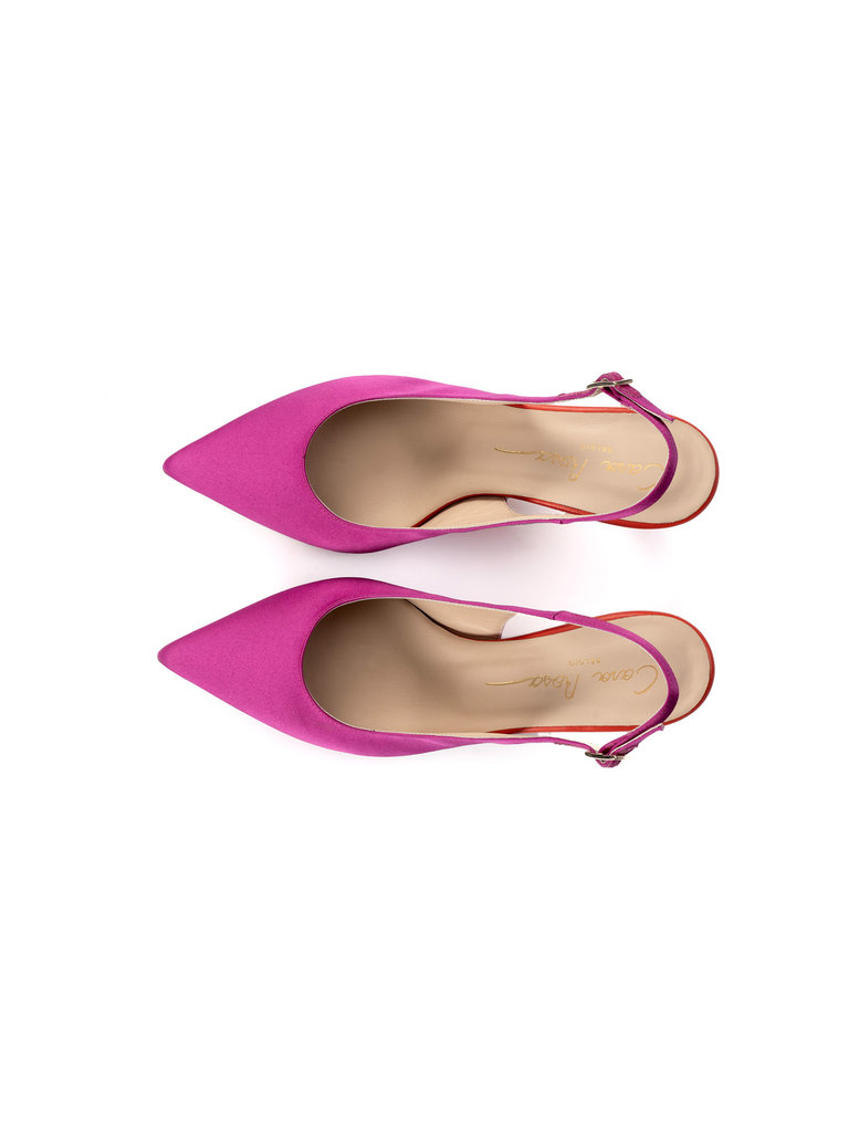 Cara Rosa Pisa - slingback pump - fuchsia met oranje