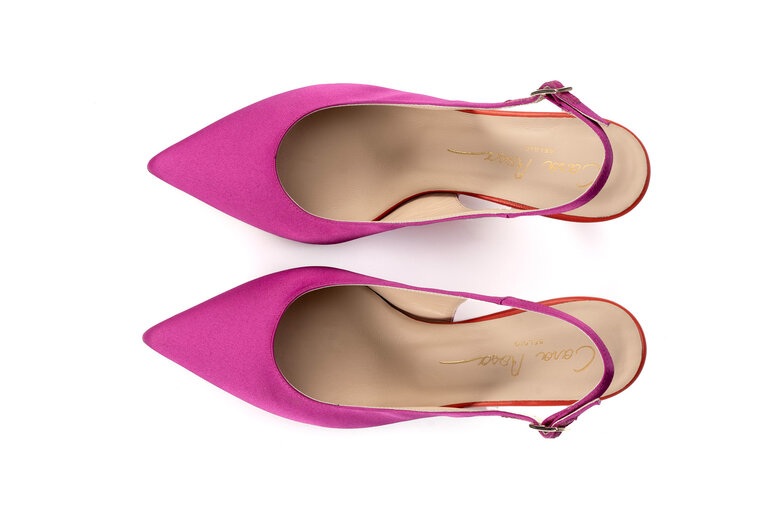 Cara Rosa Pisa - slingback pump - fuchsia met oranje