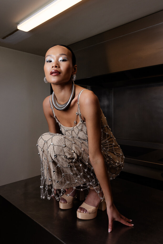 Cara Rosa Mondello - plateausandaal - nude lakleder