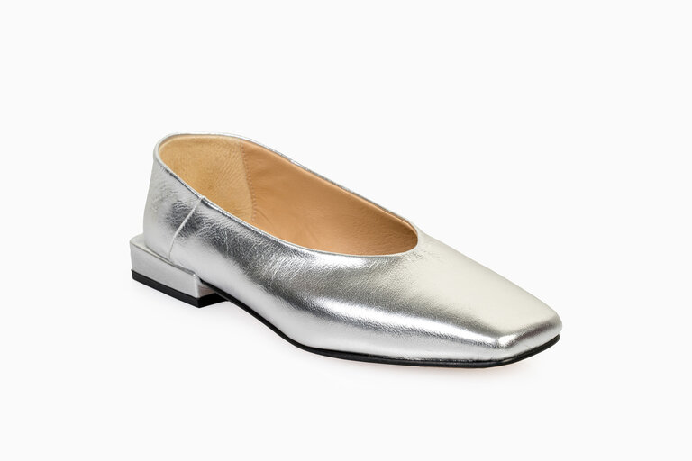 Cara Rosa Antoinette - ballet flat- silver