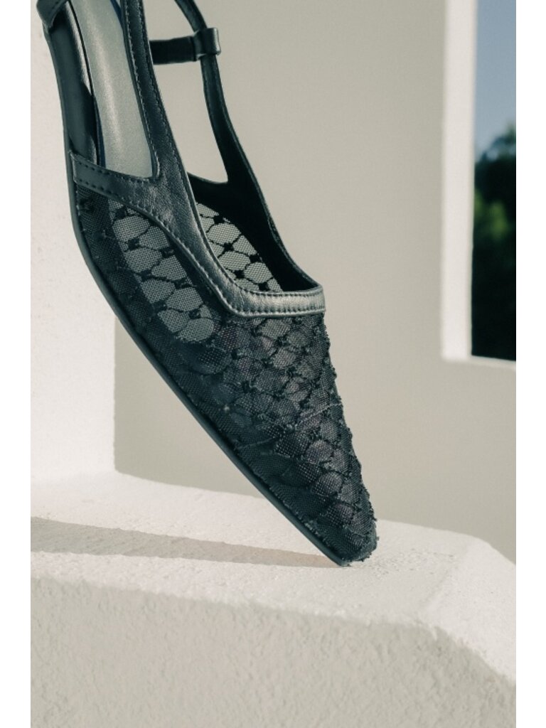 Cara Rosa SOFIE - SLINGBACK - BLACK MESH