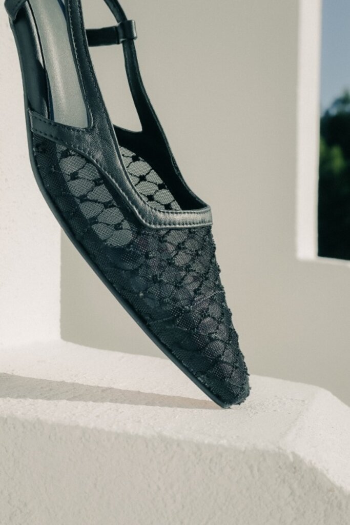 Cara Rosa SOFIE - SLINGBACK - ZWARTE MESH