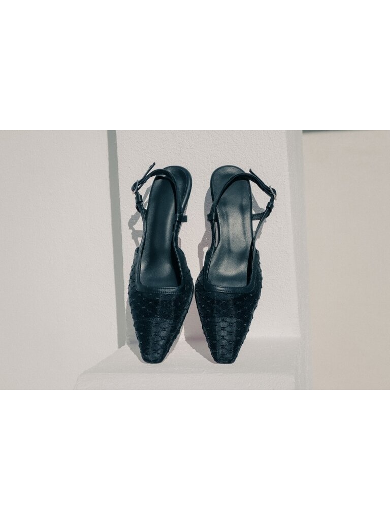 Cara Rosa SOFIE - SLINGBACK - ZWARTE MESH