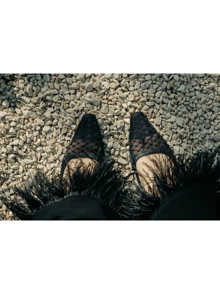 Cara Rosa SOFIE - SLINGBACK - ZWARTE MESH