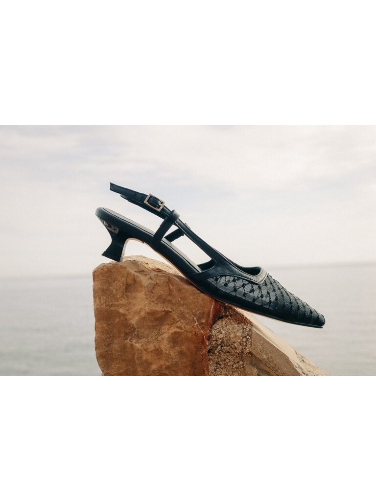 Cara Rosa SOFIE - SLINGBACK - BLACK MESH