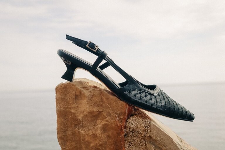 Cara Rosa SOFIE - SLINGBACK - ZWARTE MESH