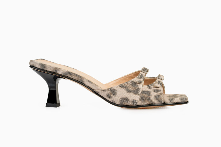 Cara Rosa GIULIA - KITTEN HEEL SANDAL - LEOPARD