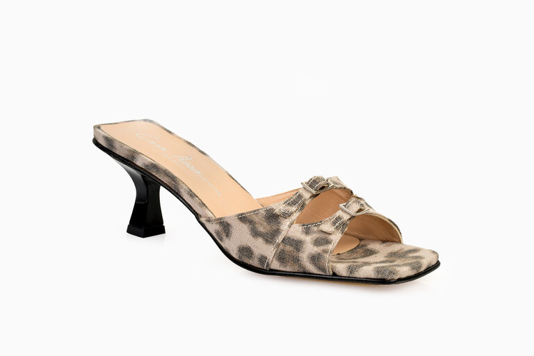 Cara Rosa GIULIA - KITTEN HEEL SANDAAL - LUIPAARDPRINT