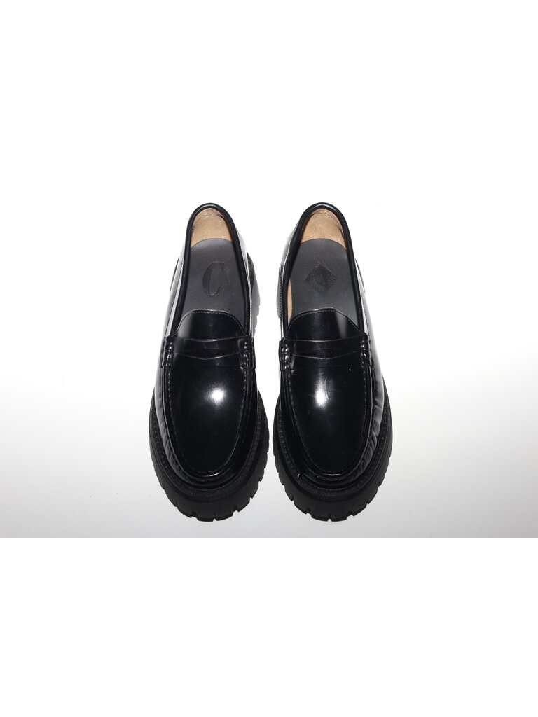 FLEUR - LOAFER HOGE ZOOL - ZWART LEDER
