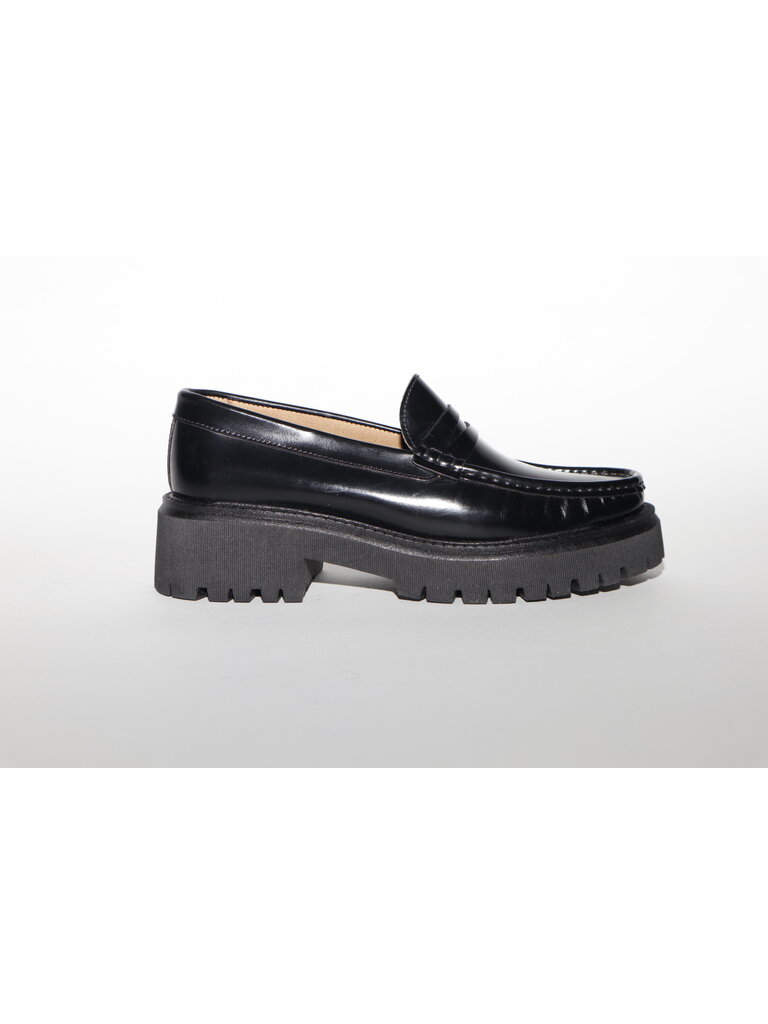 FLEUR - LOAFER PLATFORM - BLACK LEATHER