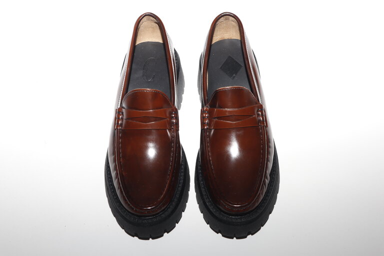 FLEUR - LOAFER HOGE ZOOL - COGNAC LEDER