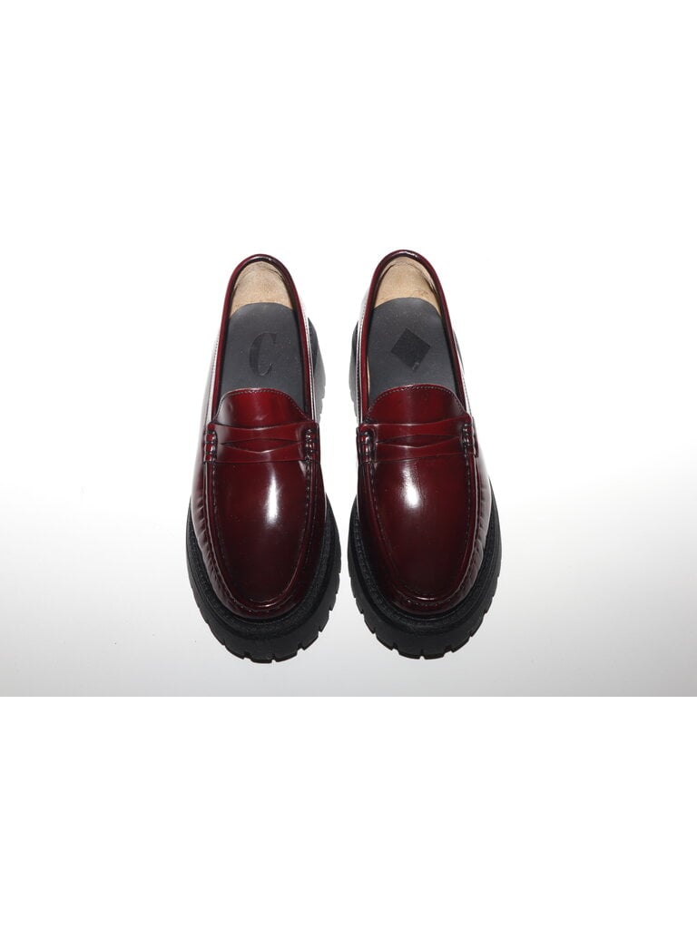 FLEUR - LOAFER HOGE ZOOL - BORDEAUX LEDER