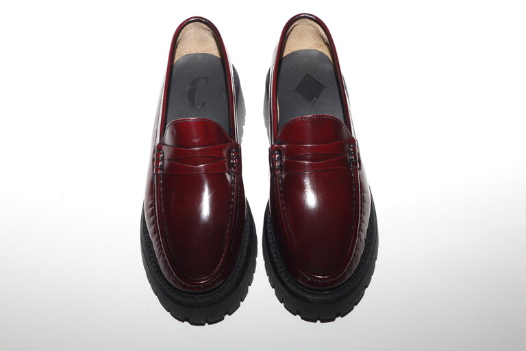 FLEUR - LOAFER HOGE ZOOL - BORDEAUX LEDER