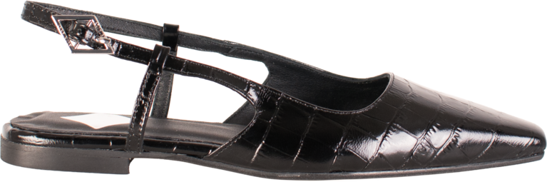 LARA - SLINGBACK - BLACK CROCO