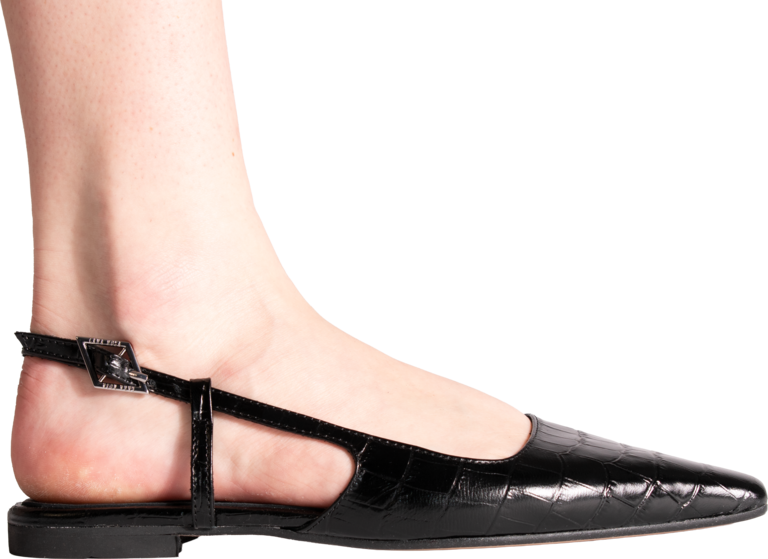LARA - SLINGBACK - ZWART CROCO