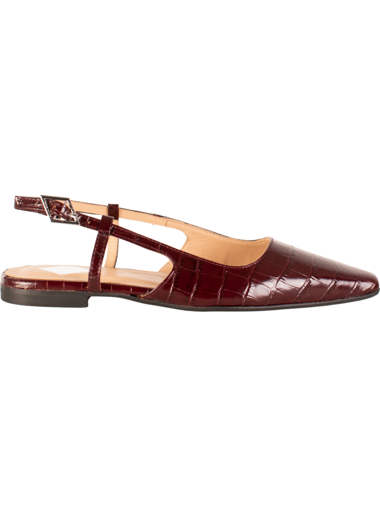 LARA - SLINGBACK - BORDEAUX CROCO