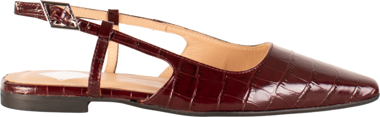 LARA - SLINGBACK - BURGUNDY CROCO